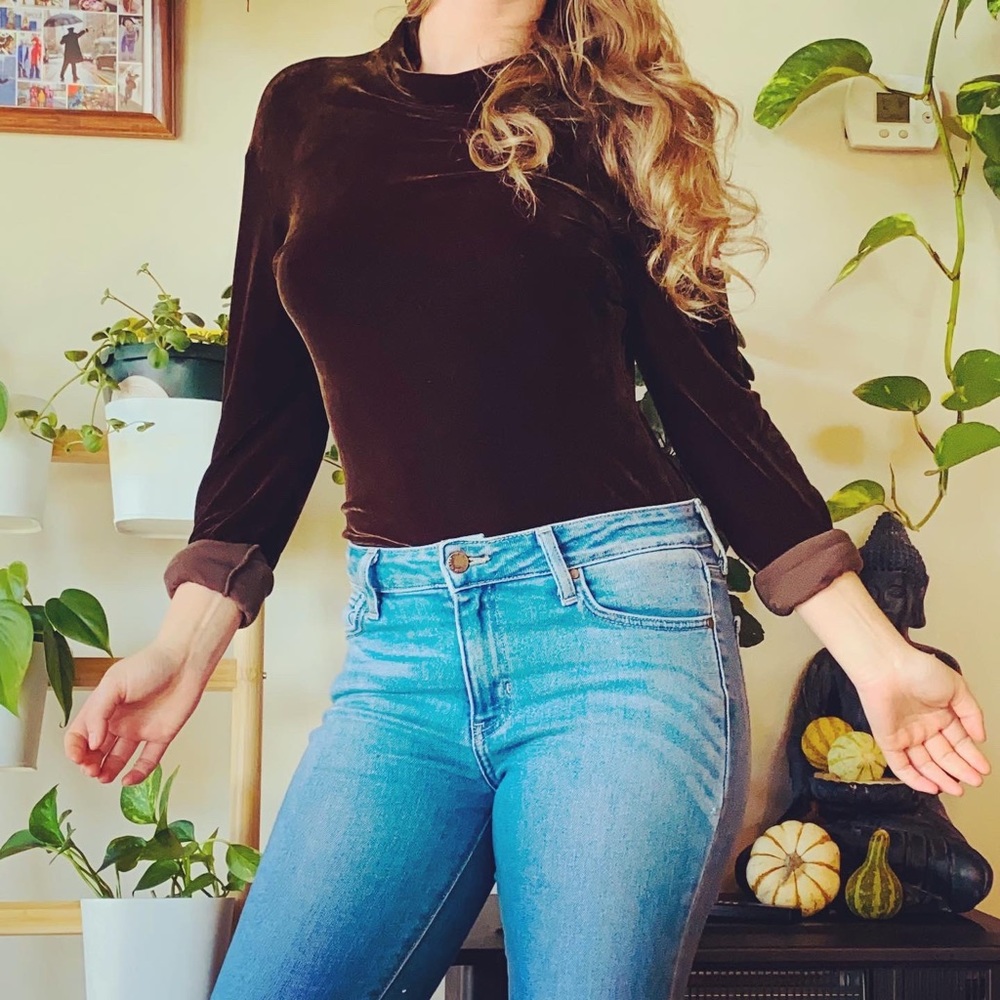SOLD - BCBG Paris Vintage Velvet Turtleneck